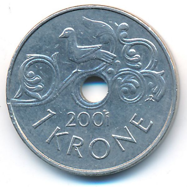 Норвегия, 1 крона (2001 г.)