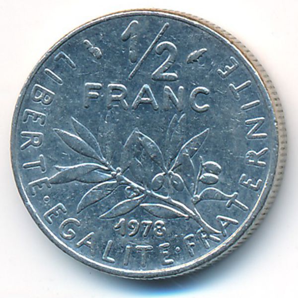 Франция, 1/2 франка (1978 г.)