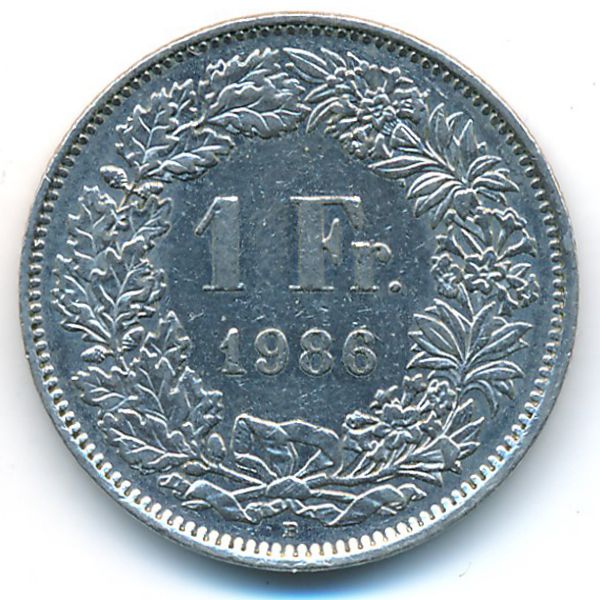 Швейцария, 1 франк (1986 г.)
