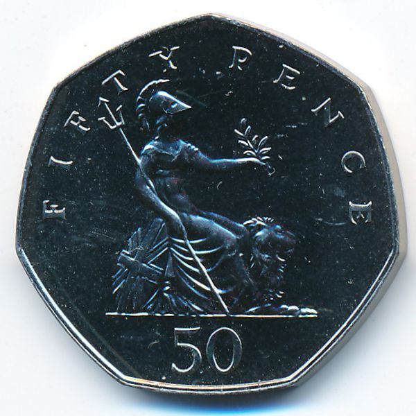 Великобритания, 50 пенсов (1993 г.)