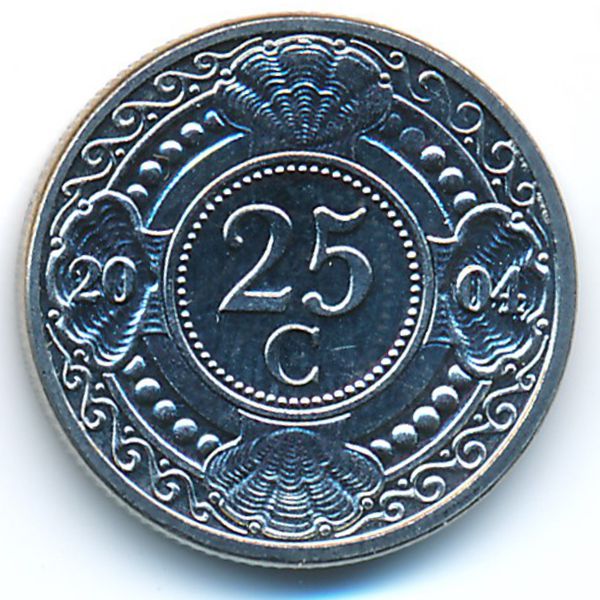 Антильские острова, 25 центов (2004 г.)