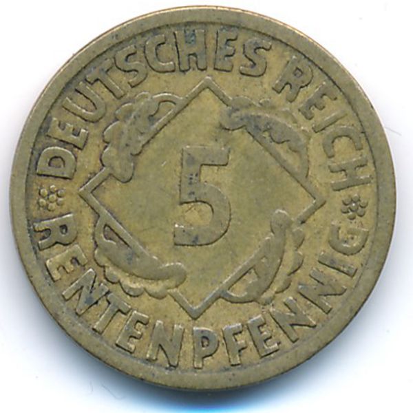 Веймарская республика, 5 рентенпфеннигов (1924 г.)
