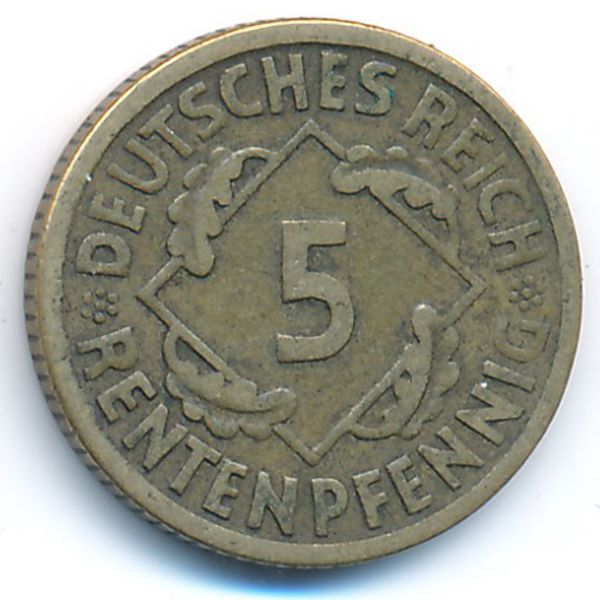 Веймарская республика, 5 рентенпфеннигов (1924 г.)