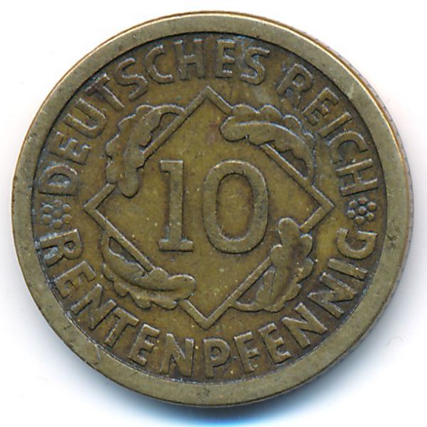 Веймарская республика, 10 рентенпфеннигов (1924 г.)
