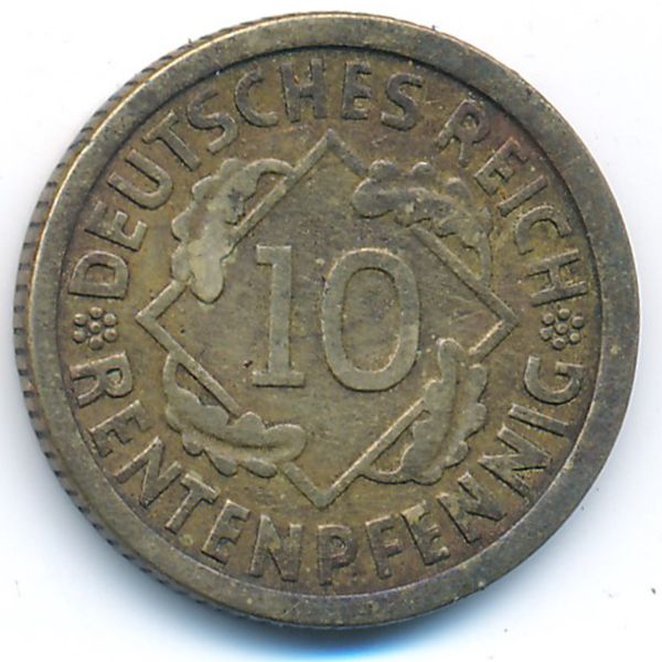 Веймарская республика, 10 рентенпфеннигов (1924 г.)