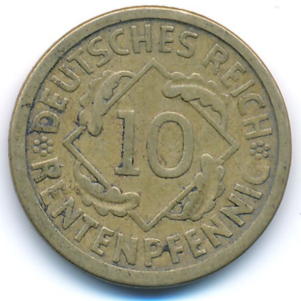 Веймарская республика, 10 рентенпфеннигов (1924 г.)