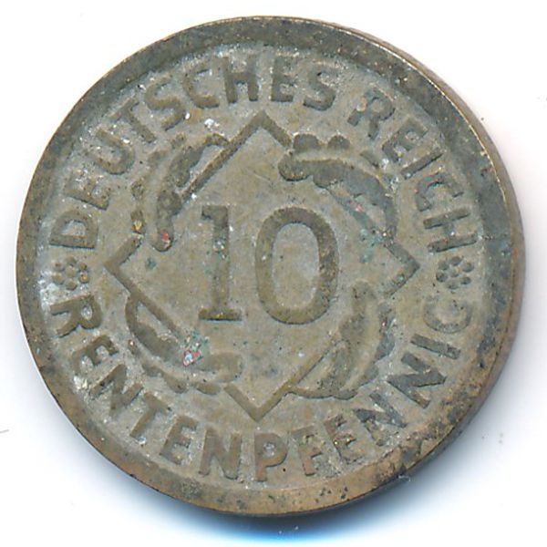 Веймарская республика, 10 рентенпфеннигов (1924 г.)