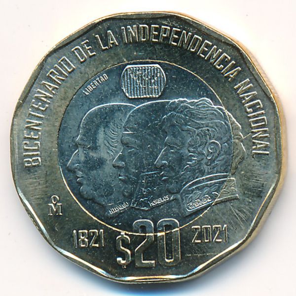 Мексика, 20 песо (2021 г.)