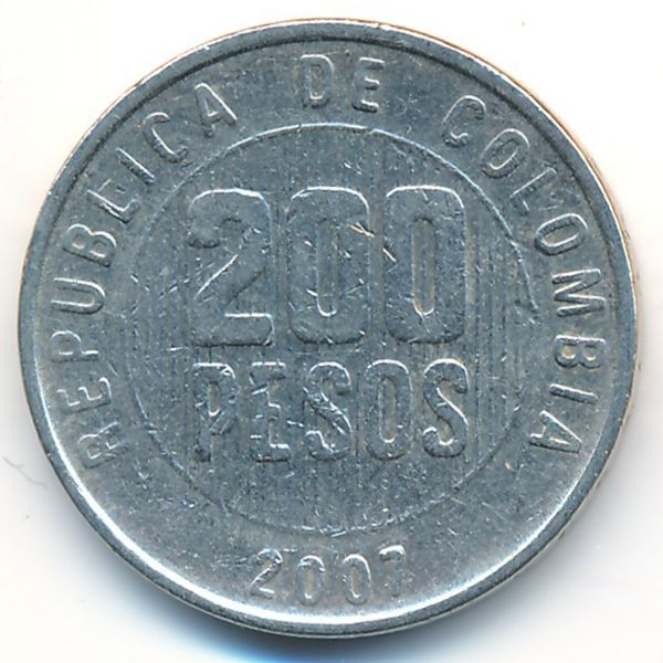 Колумбия, 200 песо (2007 г.)