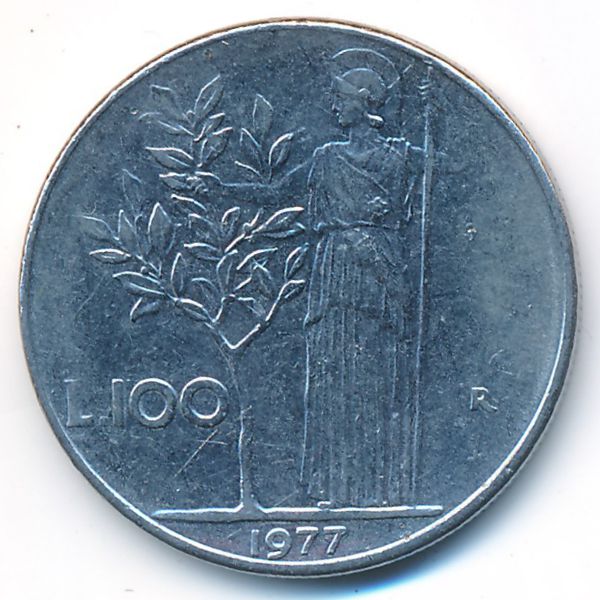 Италия, 100 лир (1977 г.)