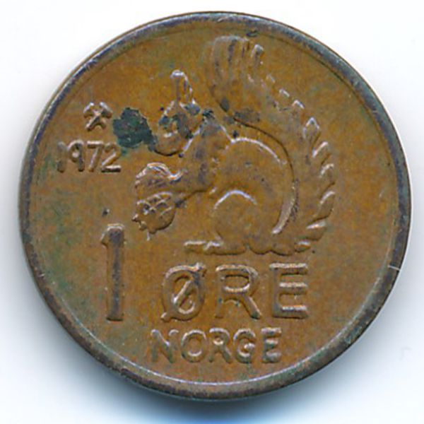 Норвегия, 1 эре (1972 г.)