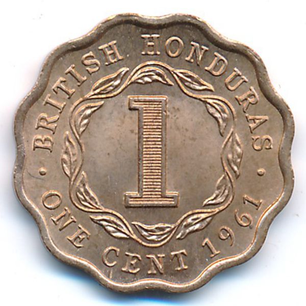 Британский Гондурас, 1 цент (1961 г.)