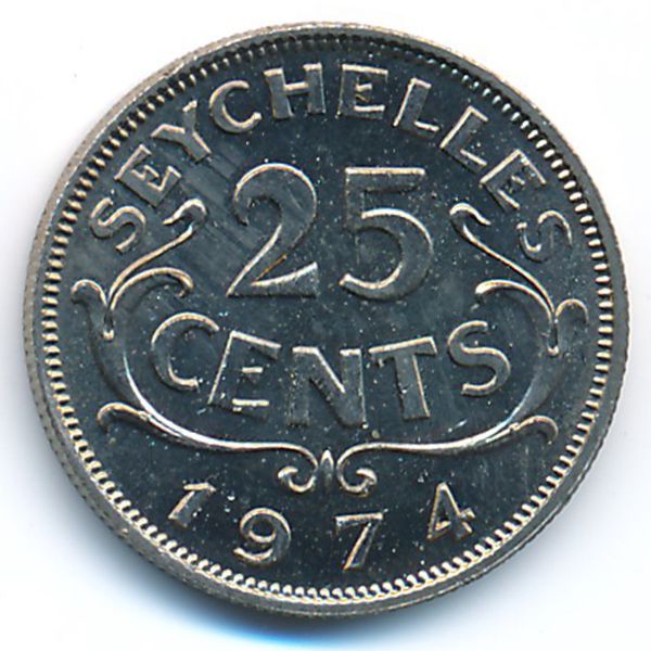 Сейшелы, 25 центов (1974 г.)