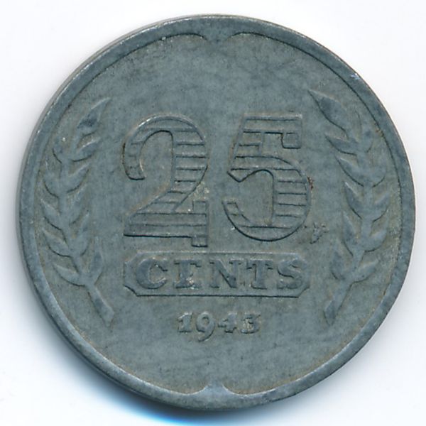 Нидерланды, 25 центов (1943 г.)