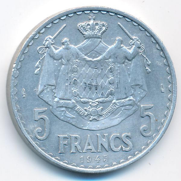 Монако, 5 франков (1945 г.)