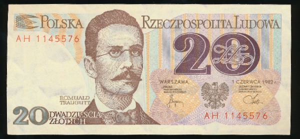 Польша, 20 злотых (1982 г.)