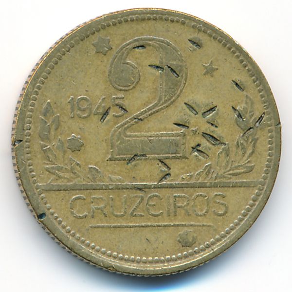 Бразилия, 2 крузейро (1945 г.)