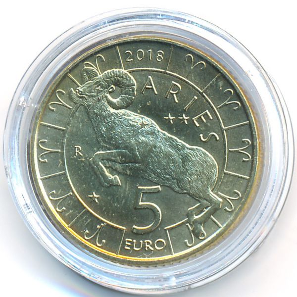 Сан-Марино, 5 евро (2018 г.)