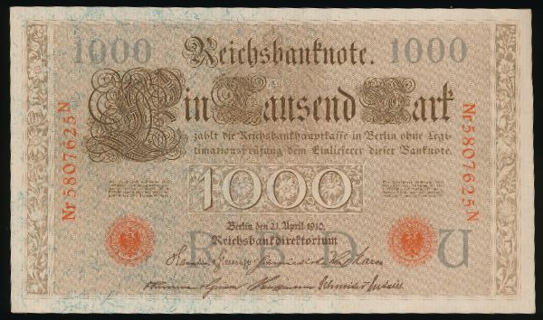 Германия, 1000 марок (1910 г.)