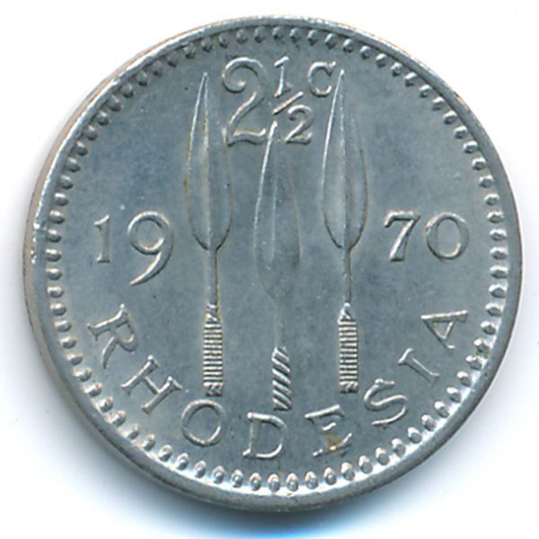Родезия, 2 1/2 цента (1970 г.)