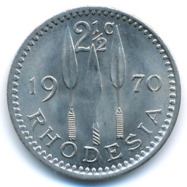 Родезия, 2 1/2 цента (1970 г.)