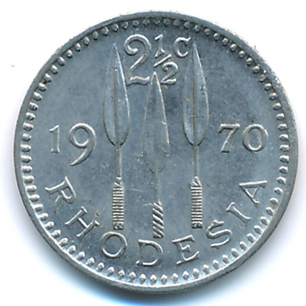 Родезия, 2 1/2 цента (1970 г.)