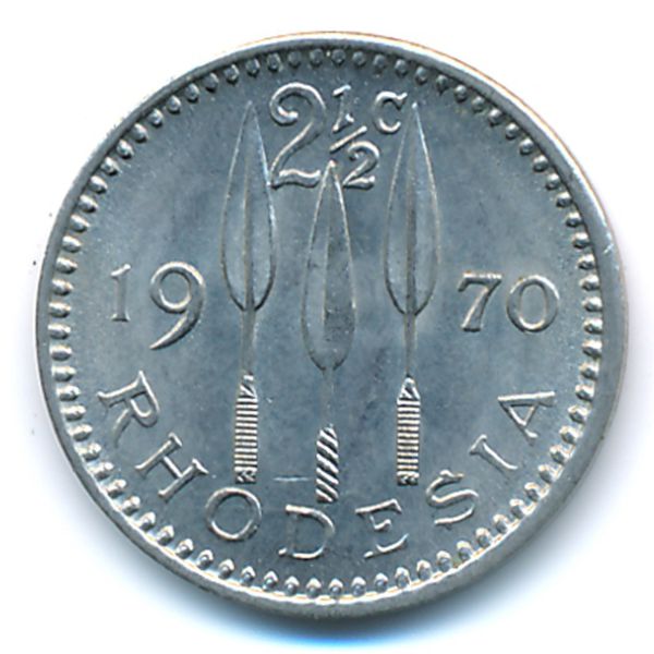 Родезия, 2 1/2 цента (1970 г.)