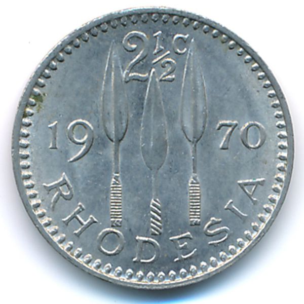 Родезия, 2 1/2 цента (1970 г.)