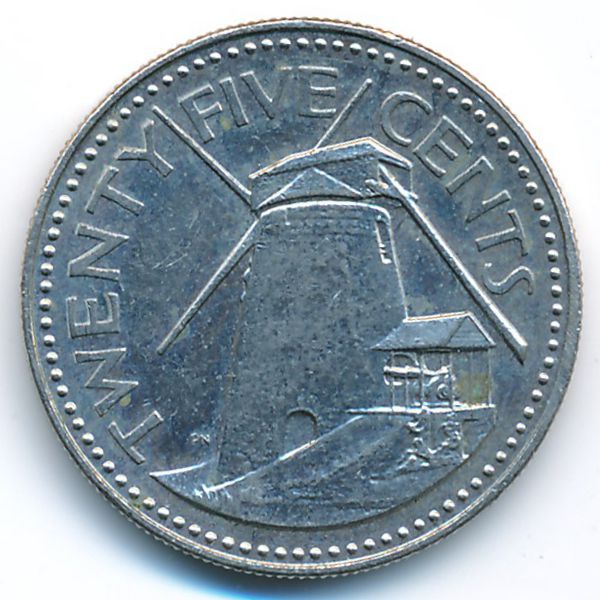 Барбадос, 25 центов (1987 г.)