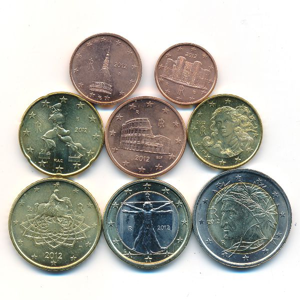 Италия, Набор монет (2012 г.)