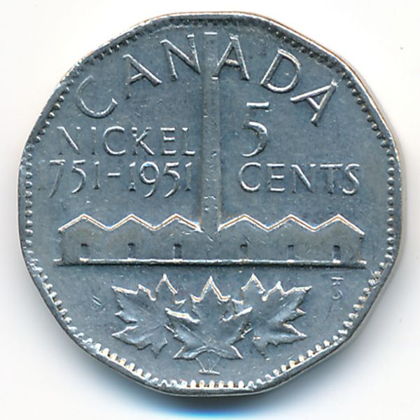 Канада, 5 центов (1951 г.)
