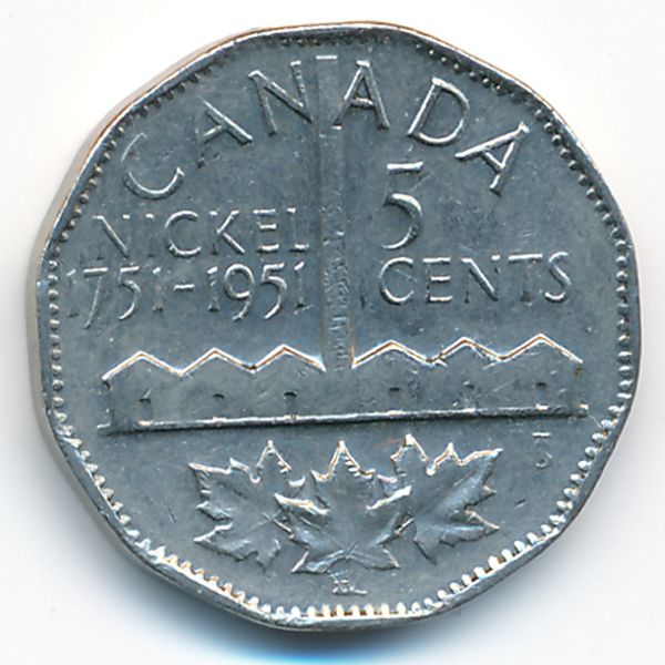Канада, 5 центов (1951 г.)