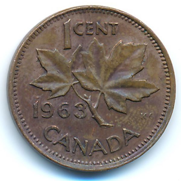 Канада, 1 цент (1963 г.)