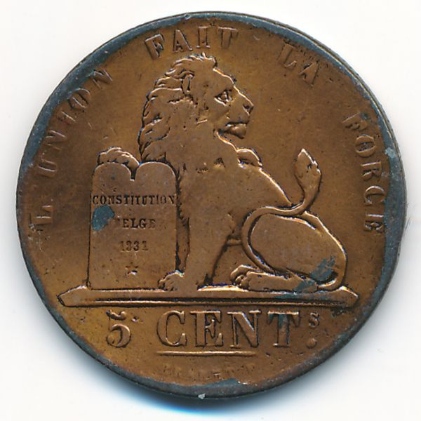 Бельгия, 5 сентим (1837 г.)
