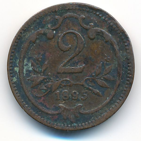 Австрия, 2 геллера (1895 г.)