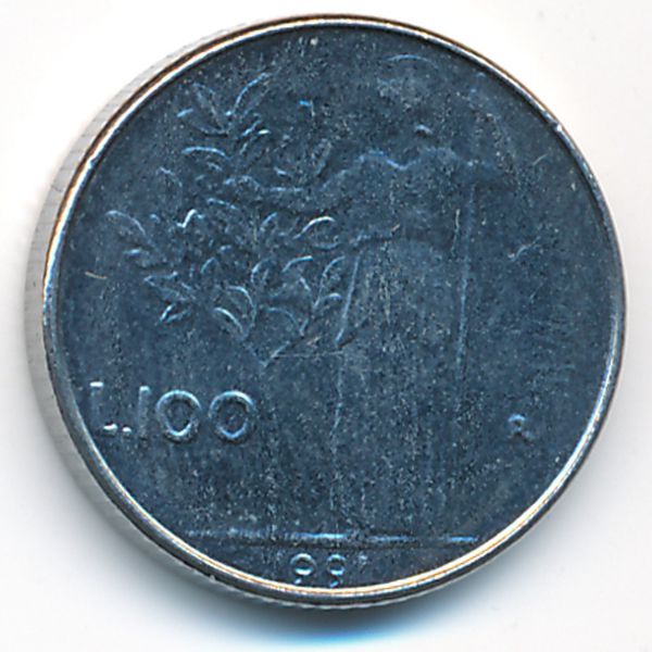 Италия, 100 лир (1991 г.)