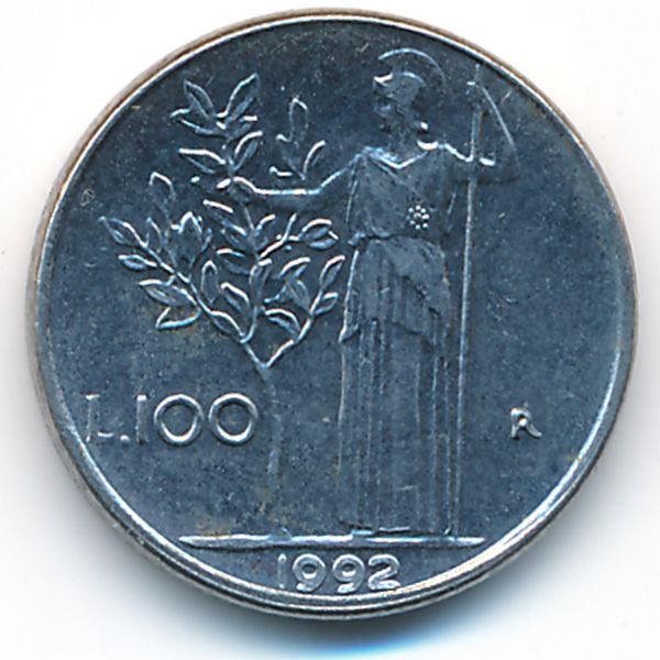 Италия, 100 лир (1992 г.)