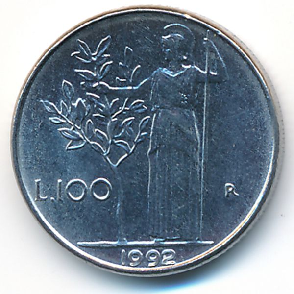 Италия, 100 лир (1992 г.)