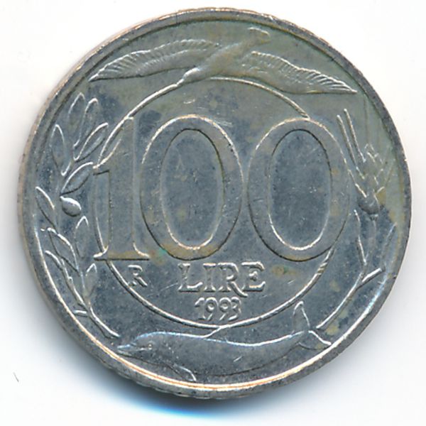 Италия, 100 лир (1993 г.)