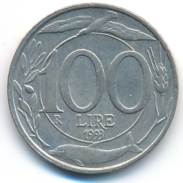 Италия, 100 лир (1993 г.)