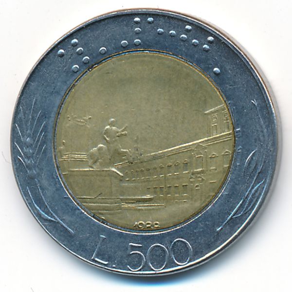 Италия, 500 лир (1988 г.)