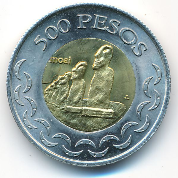 Остров Пасхи., 500 песо (2007 г.)
