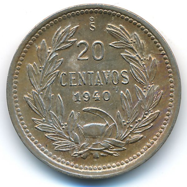 Чили, 20 сентаво (1940 г.)