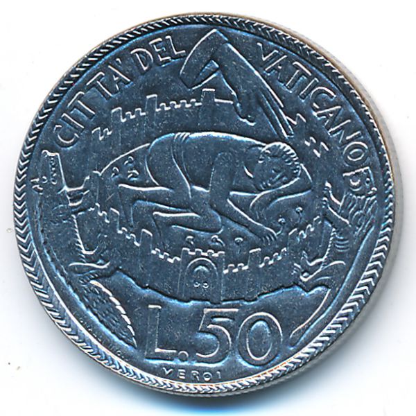Ватикан, 50 лир (1975 г.)