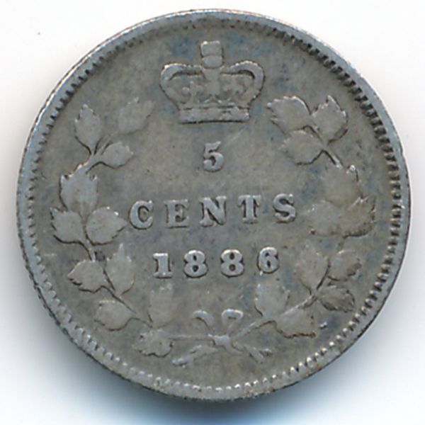 Канада, 5 центов (1886 г.)
