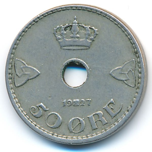Норвегия, 50 эре (1927 г.)