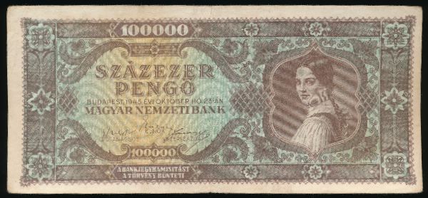 Венгрия, 100000 пенгё (1945 г.)