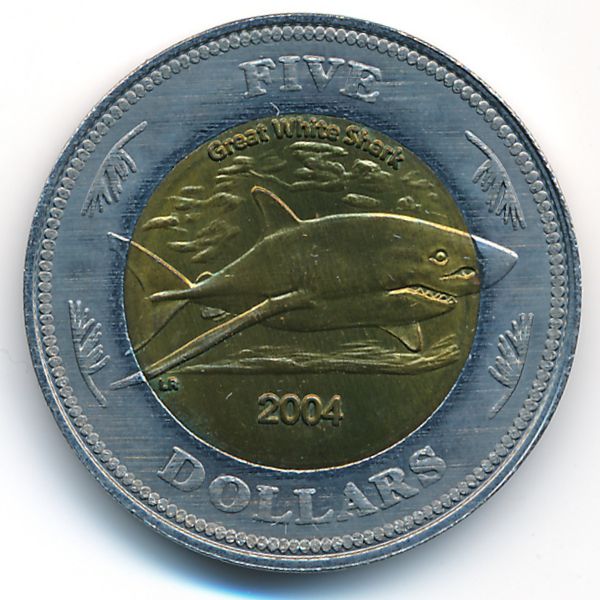 Кокосовые острова., 5 долларов (2004 г.)