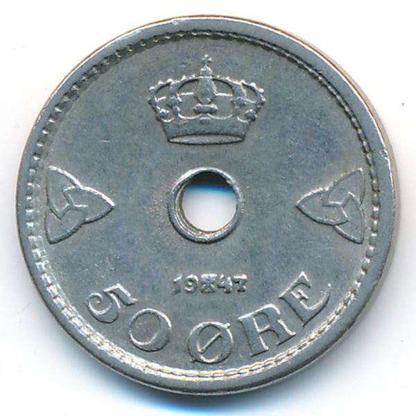 Норвегия, 50 эре (1947 г.)