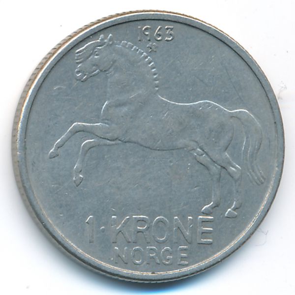 Норвегия, 1 крона (1963 г.)